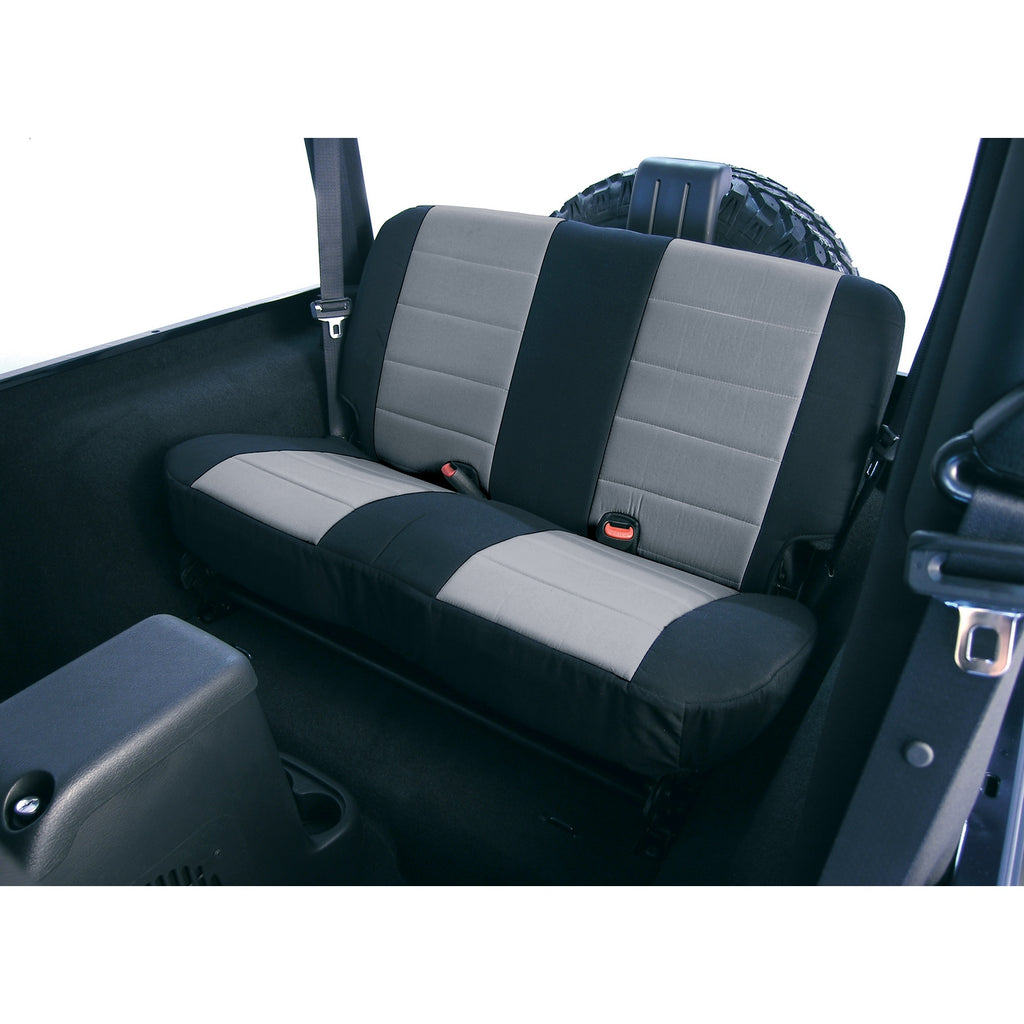 Rugged Ridge 13280.09 | Fabric Rear Seat Covers, Gray; 80-95 Jeep CJ/Wrangler YJ