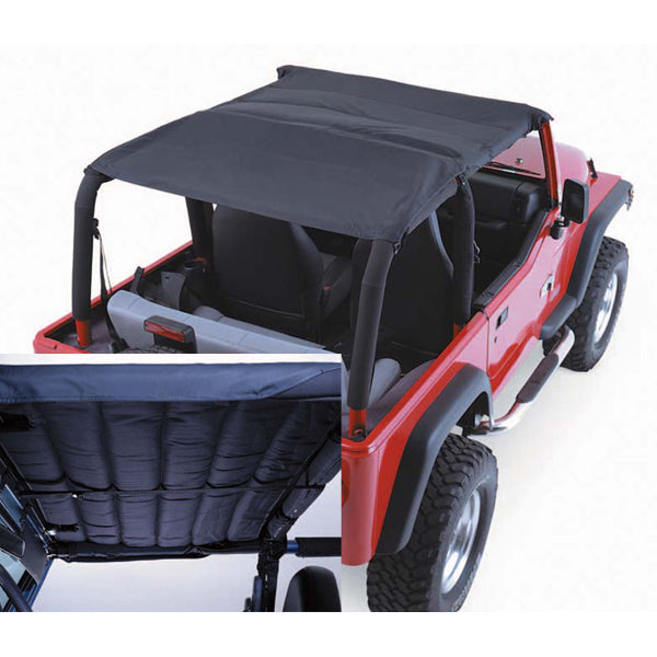 Rugged Ridge 13582.15 | Acoustic Island Topper Soft Top, Black Denim; 97-06 Jeep Wrangler TJ