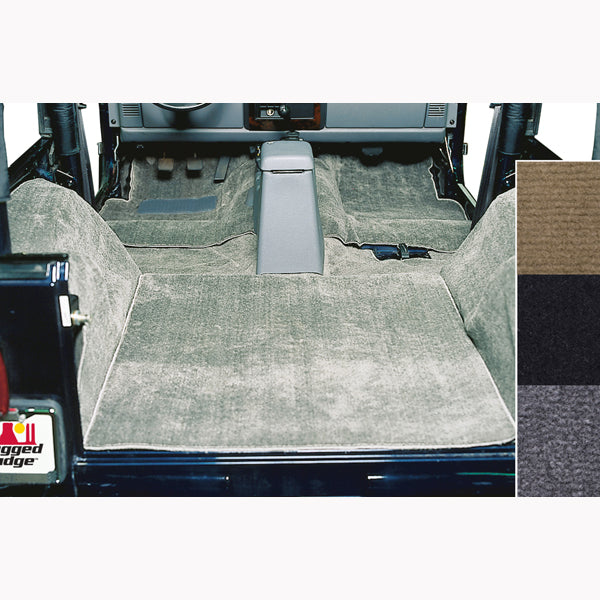 Rugged Ridge 13690.09 | Deluxe Carpet Kit, Gray; 76-95 Jeep CJ/Wrangler YJ