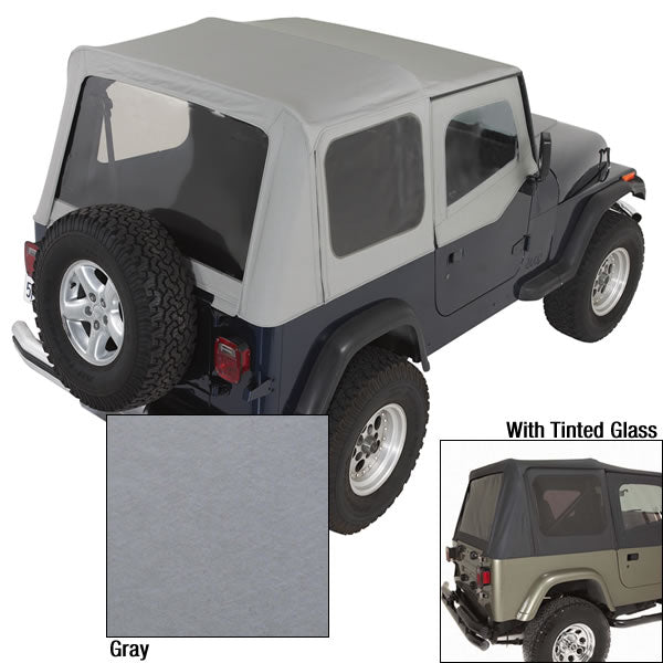 Soft Top Door Skins Charcoal Tinted Windows; 88-95 Jeep Wrangler YJ