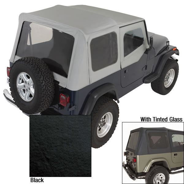 Rugged Ridge 13702.15 | Soft Top, Door Skins, Black, Tinted Windows; 88-95 Jeep Wrangler YJ