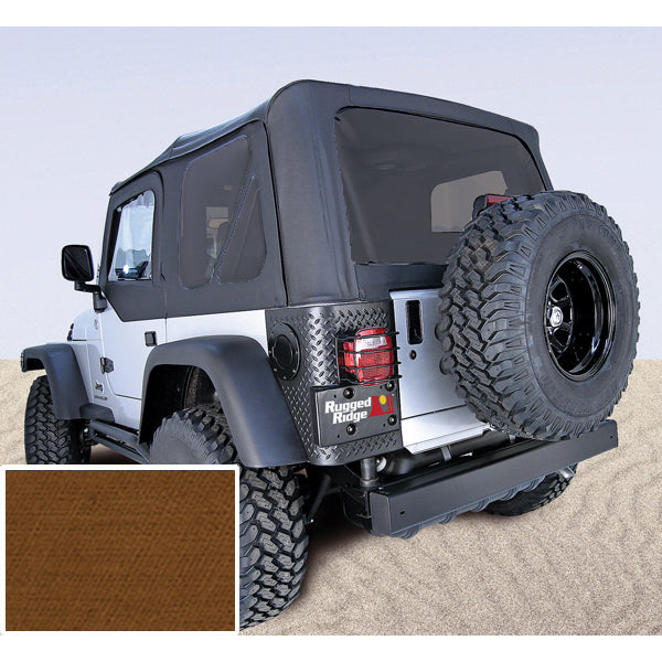 Rugged Ridge 13704.33 | Soft Top, Door Skins, Dark Tan, Tinted Windows; 97-02 Jeep Wrangler TJ