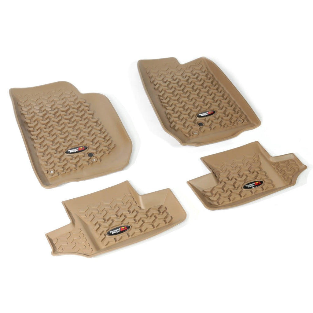 Rugged Ridge 13987.03 | Floor Liners, Kit, Tan, 2-Door; 07-16 Jeep Wrangler JK