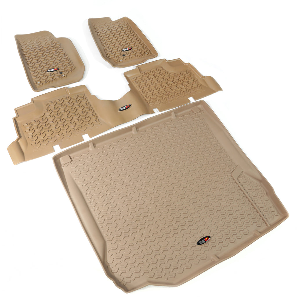 Floor Liners Kit Tan 2-Door; 07-10 Jeep Wrangler JK