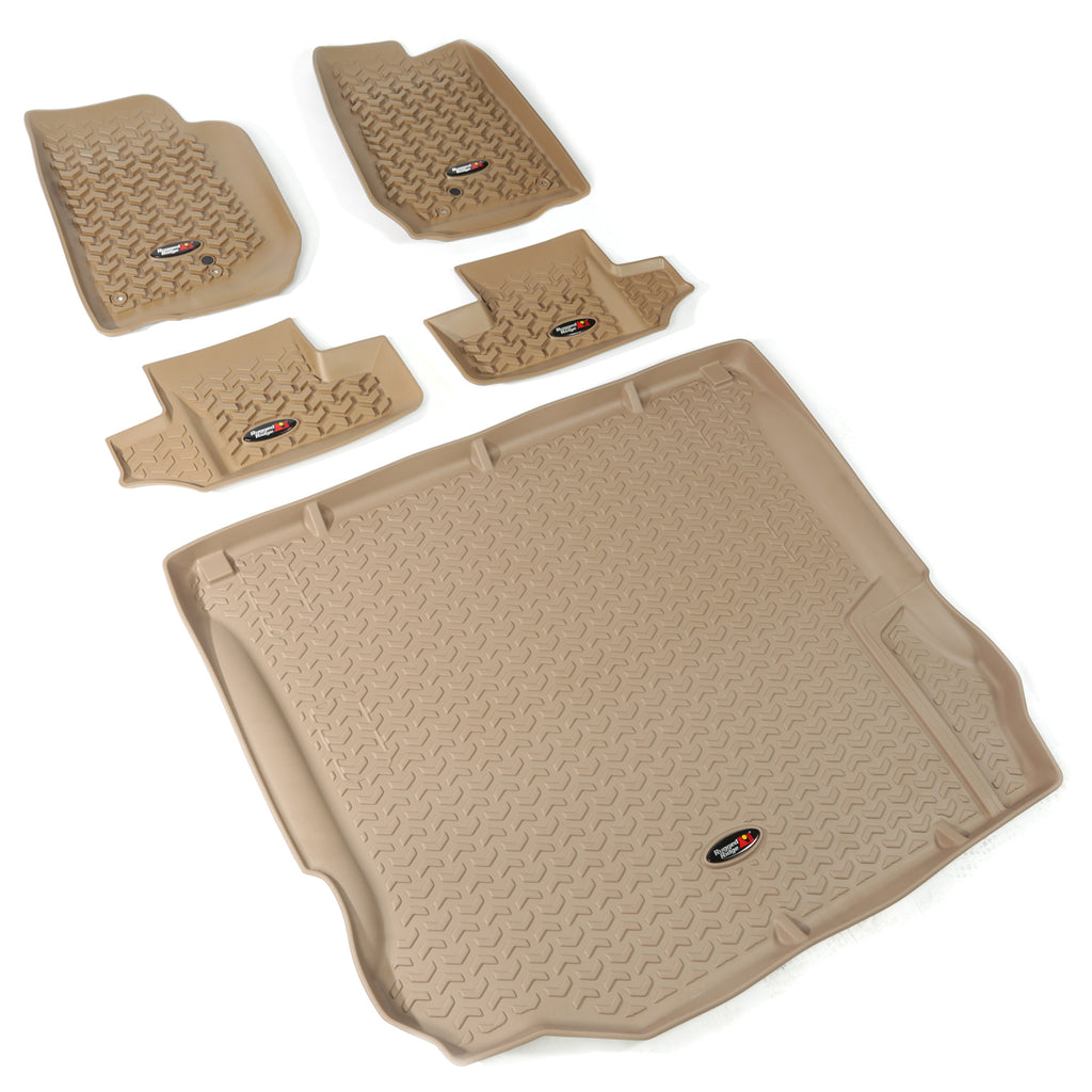 Rugged Ridge 13988.03 | Floor Liners, Kit, Tan, 2-Door; 11-16 Jeep Wrangler JK