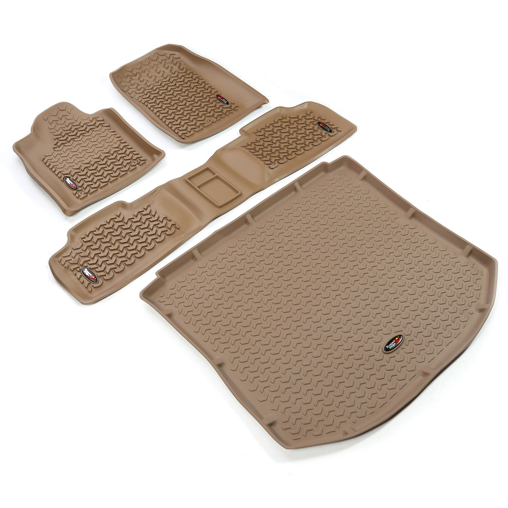 Floor Liners Kit Tan; 11-16 Jeep Grand Cherokee WK