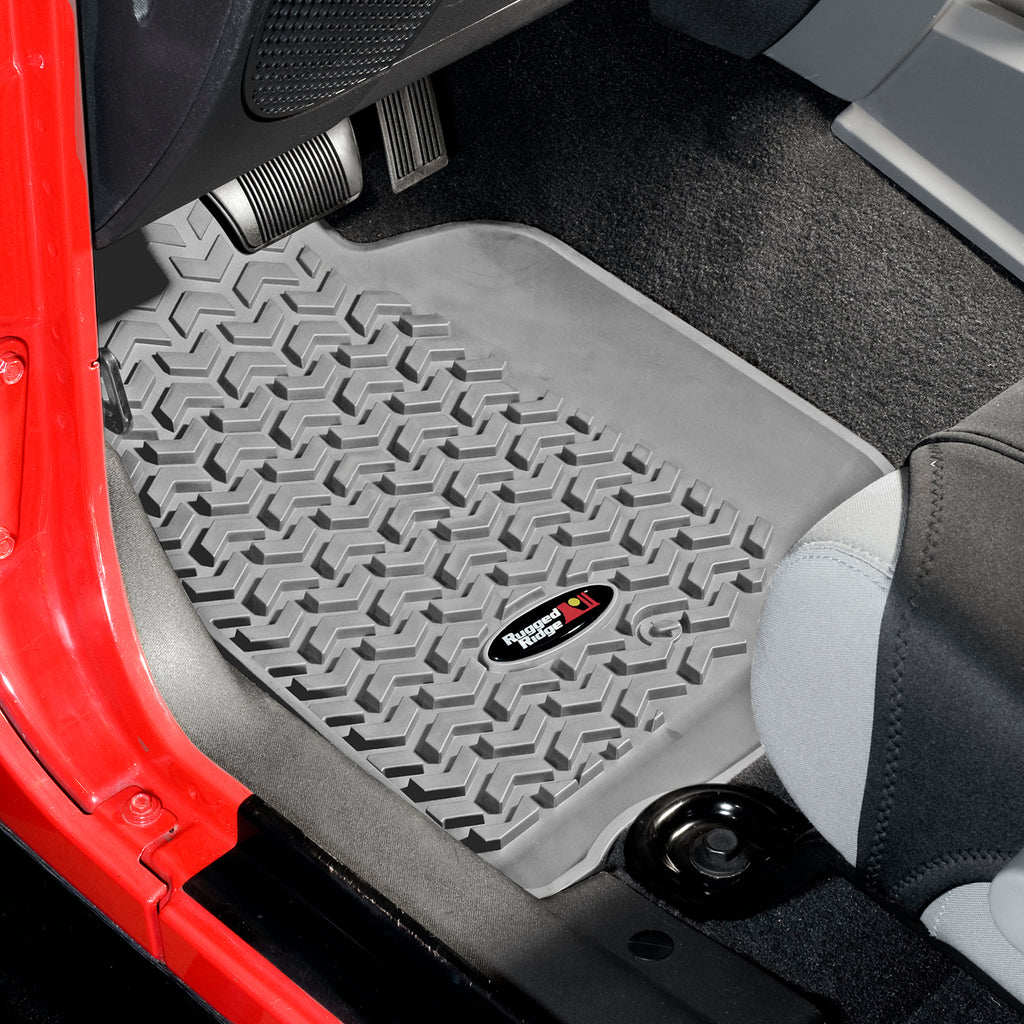 Rugged Ridge 14920.01 | Floor Liners, Front, Gray; 07-16 Jeep Wrangler JK/JKU
