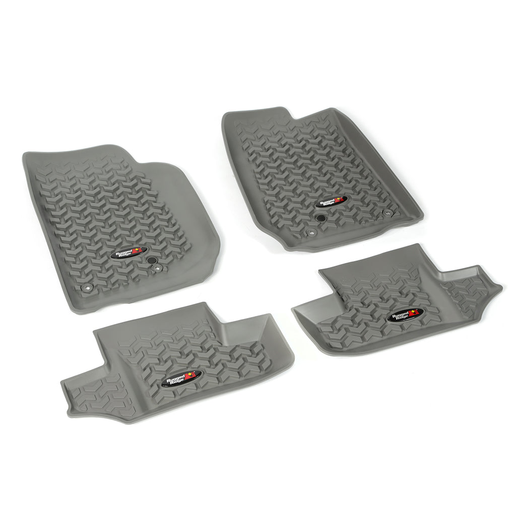 Rugged Ridge 14987.03 | Floor Liners, Kit, Gray, 2-Door; 07-16 Jeep Wrangler JK