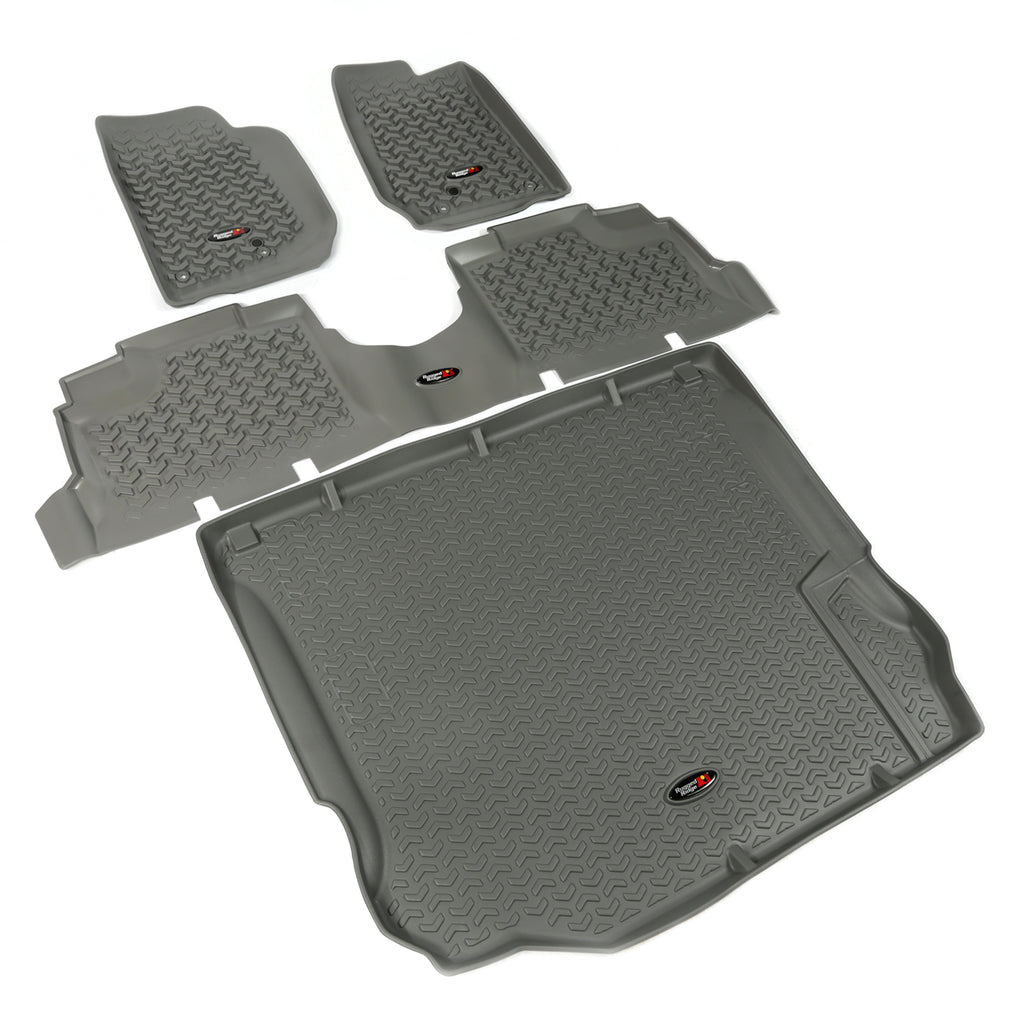 Rugged Ridge 14988.04 | Floor Liners, Kit, Gray, 4-Door; 11-16 Jeep Wrangler JK