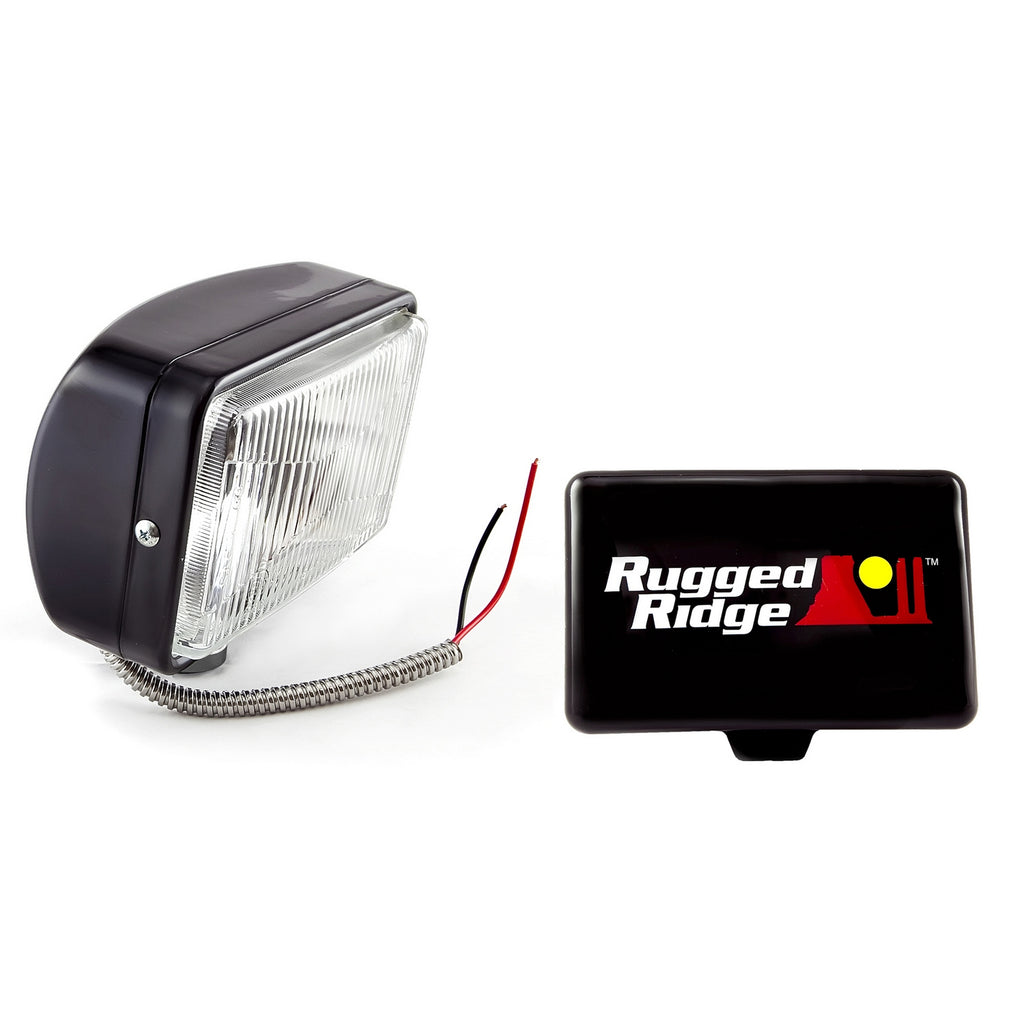 Rugged Ridge 15207.05 | 5 Inch x 7 Inch Halogen Fog Light Kit, Black Steel Housing