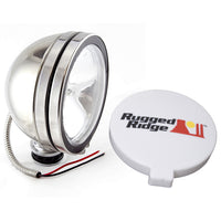 Rugged Ridge 15208.01 | 6 Inch Halogen Fog Light Kit, Stainless Steel Housing