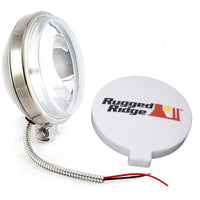 Rugged Ridge 15208.10 | 6 Inch Slim Halogen Fog Light Kit, Stainless Steel Housing