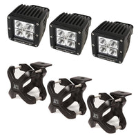 Rugged Ridge 15210.03 | X-Clamp and Square LED Light Kit, Large, Black, 3 Pieces