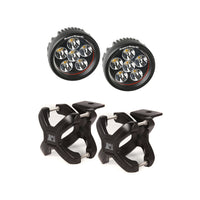 Rugged Ridge 15210.05 | X-Clamp and Round LED Light Kit, Large, Black, 2 Pieces