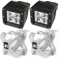 Rugged Ridge 15210.11 | X-Clamp and Square LED Light Kit, Large, Silver, 2 Pieces