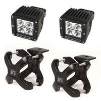 Rugged Ridge 15210.22 | X-Clamp and Square LED Light Kit, Small, Black, 2 Pieces