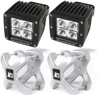 Rugged Ridge 15210.32 | X-Clamp and Square LED Light Kit, Small, Silver, 2 Pieces