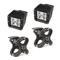 Rugged Ridge 15210.38 | X-Clamp and Square LED Light Kit, Small, Textured Black, 2 Piece