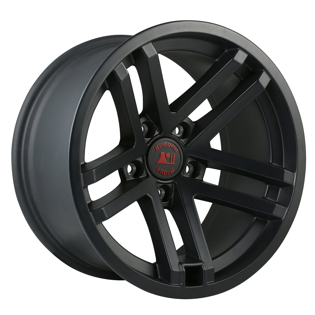 Rugged Ridge OMI-15303.90 | Jesse Spade Wheel, 17X9, Black Satin; 07-21 JK/JL/JT