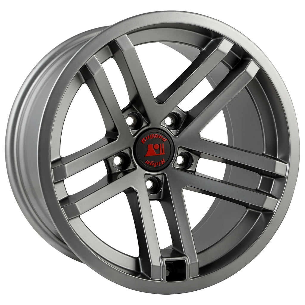 Rugged Ridge OMI-15303.92 | Jesse Spade Wheel, 17x9, Satin Gun Metal; 07-20 Jeep Wrangler / 2020 Gladiator
