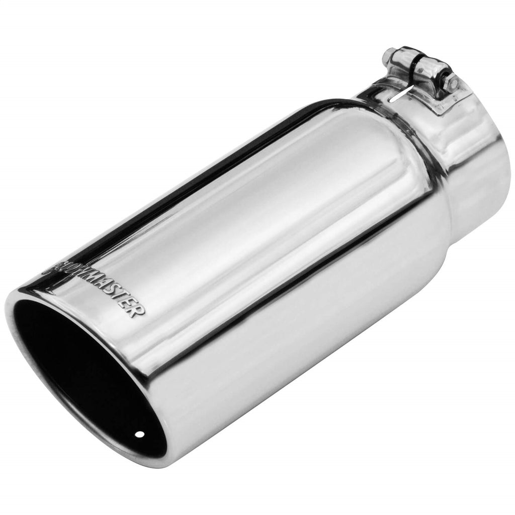 Flowmaster 15368 Exhaust Tip - 5.00 in. Rolled Angle Polished SS Fits 4.00 in. Tubing - clamp on