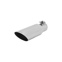 Flowmaster 15374 Exhaust Tip - 3.50 in. Angle Cut Polished SS Fits 2.50 in. Tubing - Clamp on