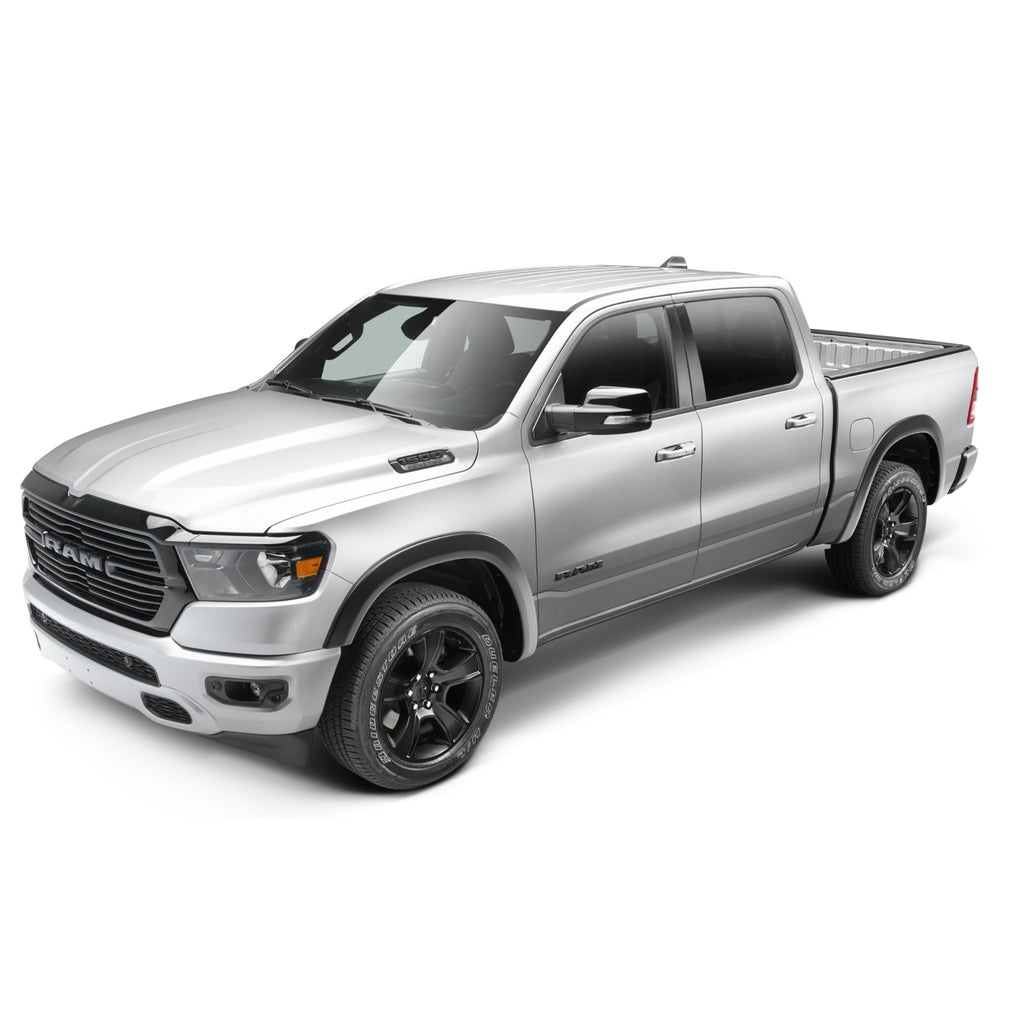 Bushwacker 50928-02 Black OE-Style Smooth Finish 4-Piece Fender Flare Set for 2019-2022 Ram 1500; Will not fit Rebel and TRX models