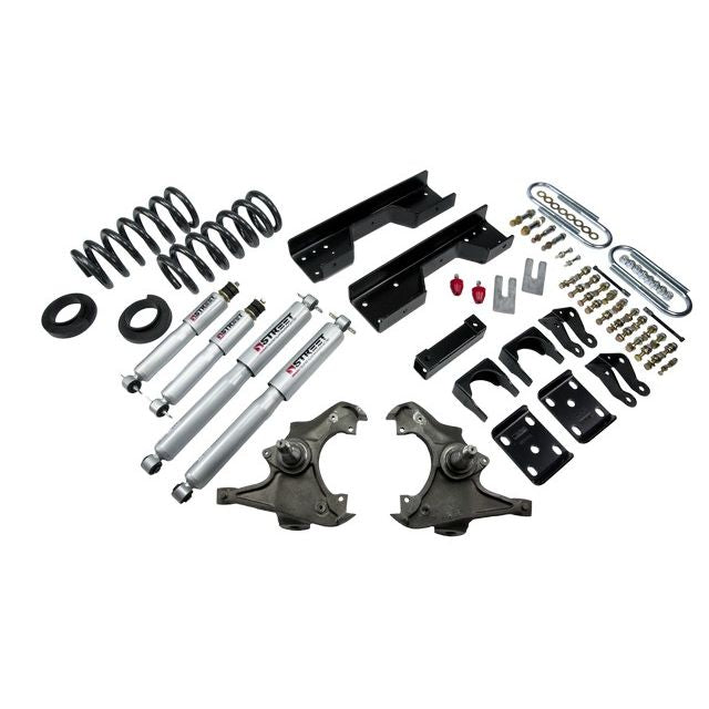 BELLTECH 727SP LOWERING KITS  Front And Rear Complete Kit W/ Street Performance Shocks 1988- Chevrolet Silverado/Sierra C3500 (Ext Cab Dually) 4 in. or 5 in. F/8 in. R drop W/ Street Performance Shocks