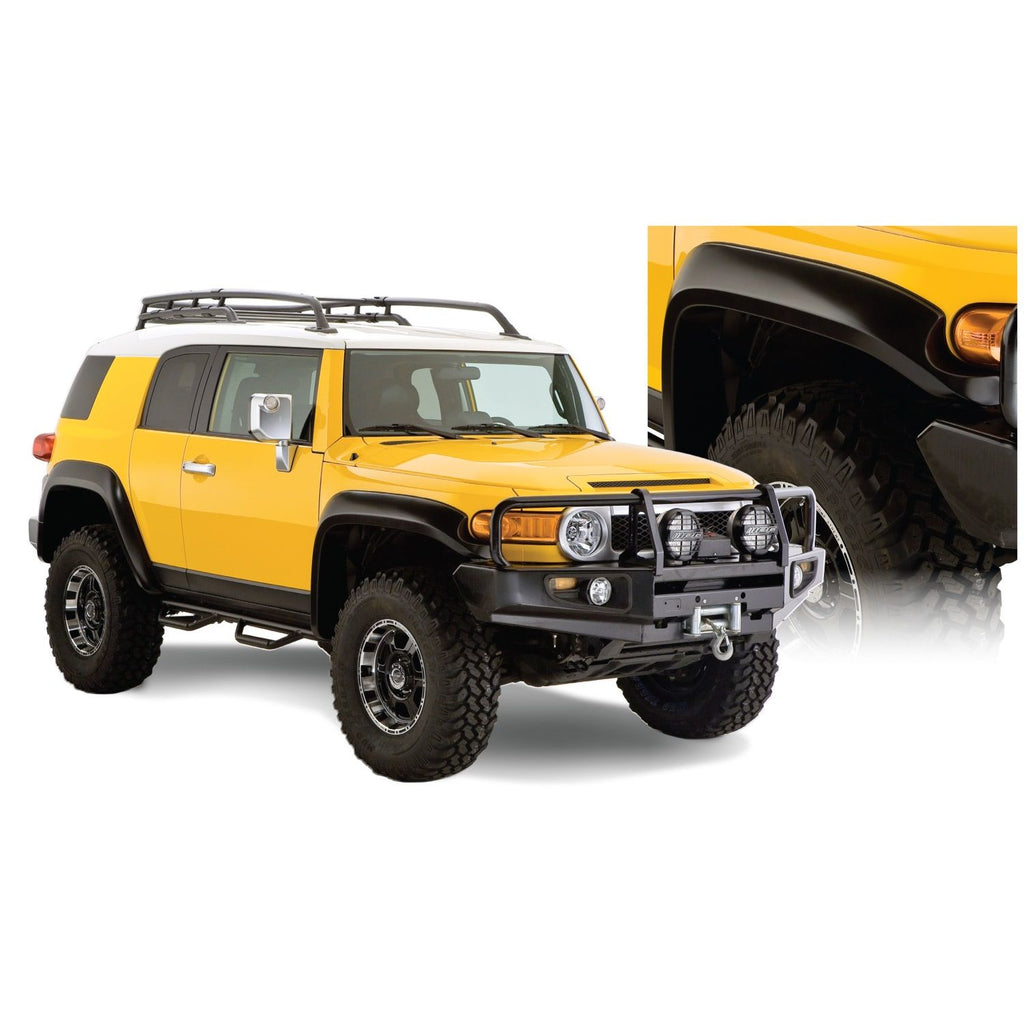 Bushwacker 31924-02 Black Extend-A-Fender Style Smooth Finish 4-Piece Fender Flare Set for 2007-2014 Toyota FJ Cruiser