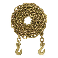 20' Transport Binder Safety Chain with 2 Clevis Hooks (18800 lbs Yellow Zinc)