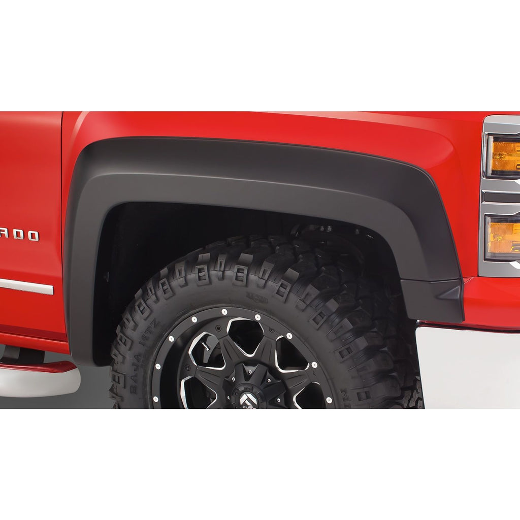 Bushwacker 40125-02 Black Extend-A-Fender Style Smooth Finish Front Fender Flares for 2019 Chevrolet Silverado 1500 LD 2014-2018 Silverado 1500 2015-2019 Silverado 2500 HD/3500 HD