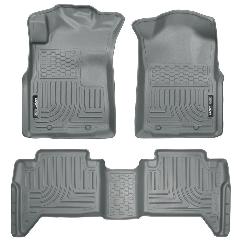 Husky Liners 98952 | Husky Liners Front & 2nd Seat Floor Liners (Footwell Coverage), Fits 05-15 TACOMA CREW CAB WEATHERBEATER FRONT & 2ND SEAT FLOOR LINERS GREY