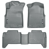 Husky Liners 98952 | Husky Liners Front & 2nd Seat Floor Liners (Footwell Coverage), Fits 05-15 TACOMA CREW CAB WEATHERBEATER FRONT & 2ND SEAT FLOOR LINERS GREY