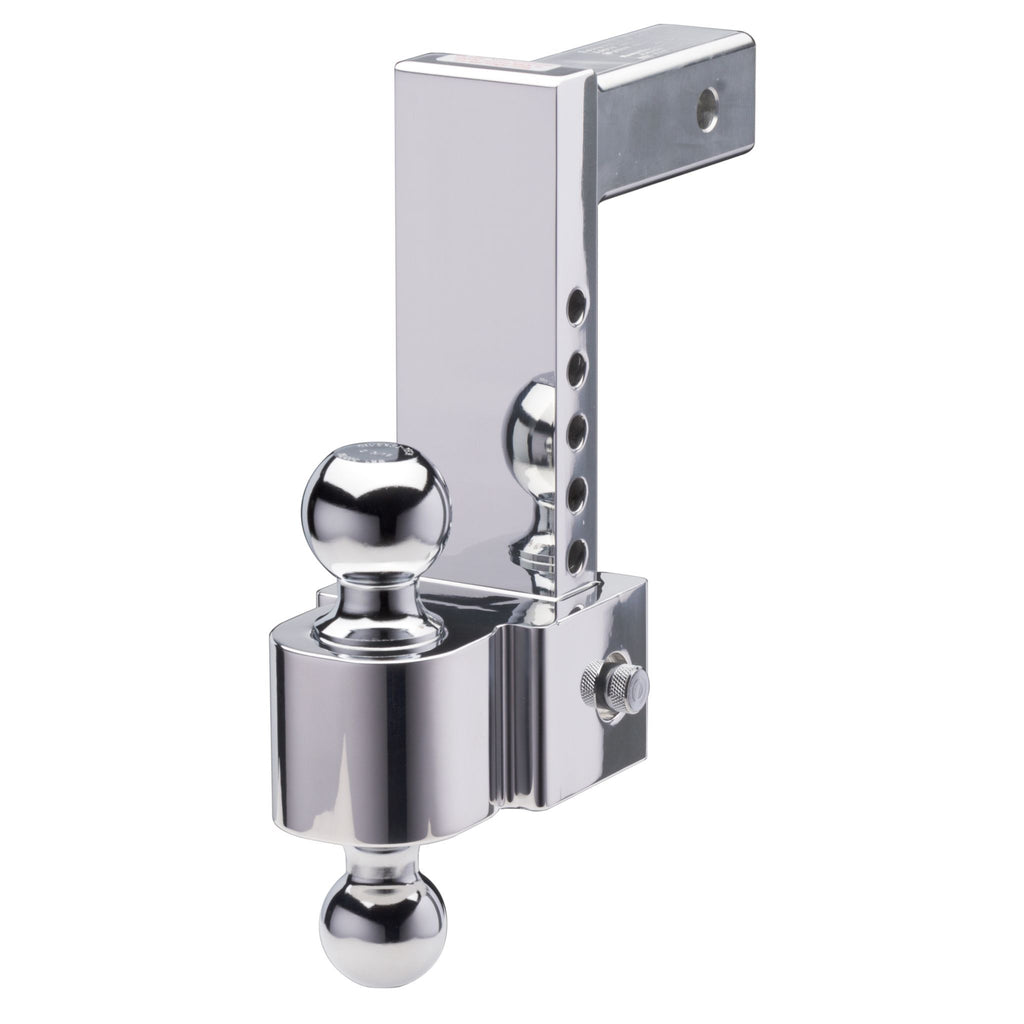 Flash E series adj. alum. ball mount, 8'' drop 9'' rise, chrome 2'' & 2-5/16''