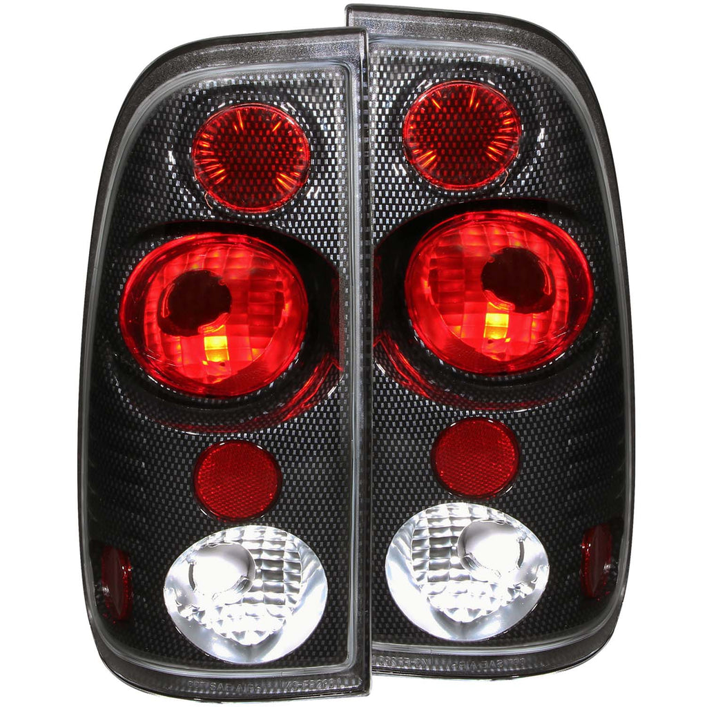 ANZO USA-211064 | Tail Light Assembly; Clear/Red Lens; Carbon Housing;Pair