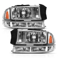 ANZO USA-111455 | Crystal Headlights; Chrome Housing; Clear Lens; 4pcs