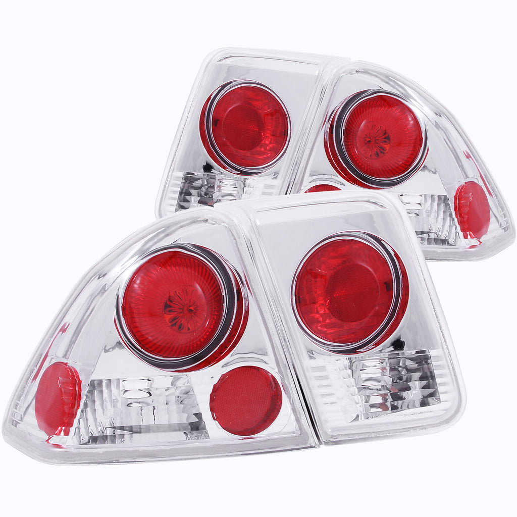 ANZO USA-221047 | Tail Light Assembly; Clear Lens; Chrome Housing;Pair