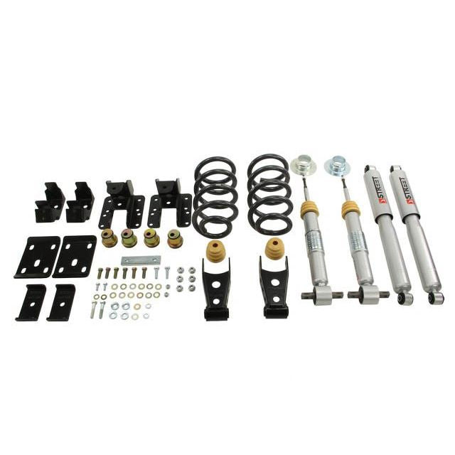 BELLTECH 995SP LOWERING KITS  Front And Rear Complete Kit W/ Street Performance Shocks 2014-2018 Chevrolet Silverado/Sierra (Ext. & Crew Cab) 2wd 1 in. or 2 in. F/4 in. R Drop W/ Street Performance Shocks