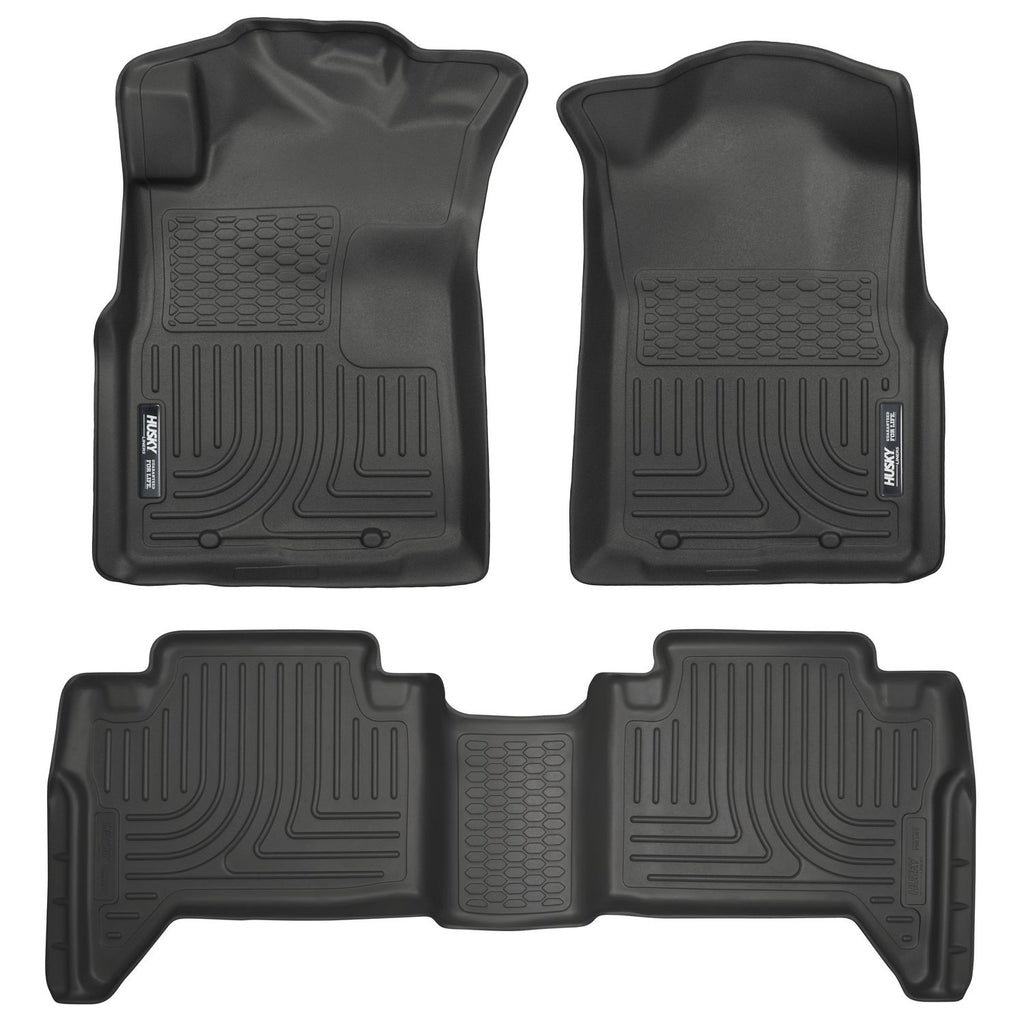 Husky Liners 98951 | Husky Liners Front & 2nd Seat Floor Liners (Footwell Coverage), Fits 05-15 TACOMA CREW CAB WEATHERBEATER FRONT & 2ND SEAT FLOOR LINERS BLACK