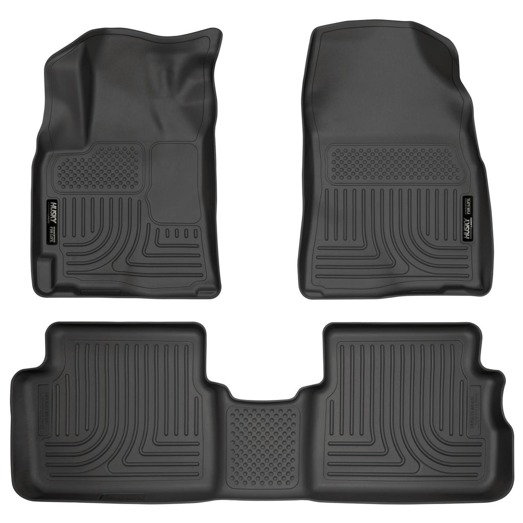 Husky Liners 98531 | Husky Liners Front & 2nd Seat Floor Liners, Fits 09-13 VIBE/COROLLA/MATRIX FRONT & 2ND SEAT LINER BLACK