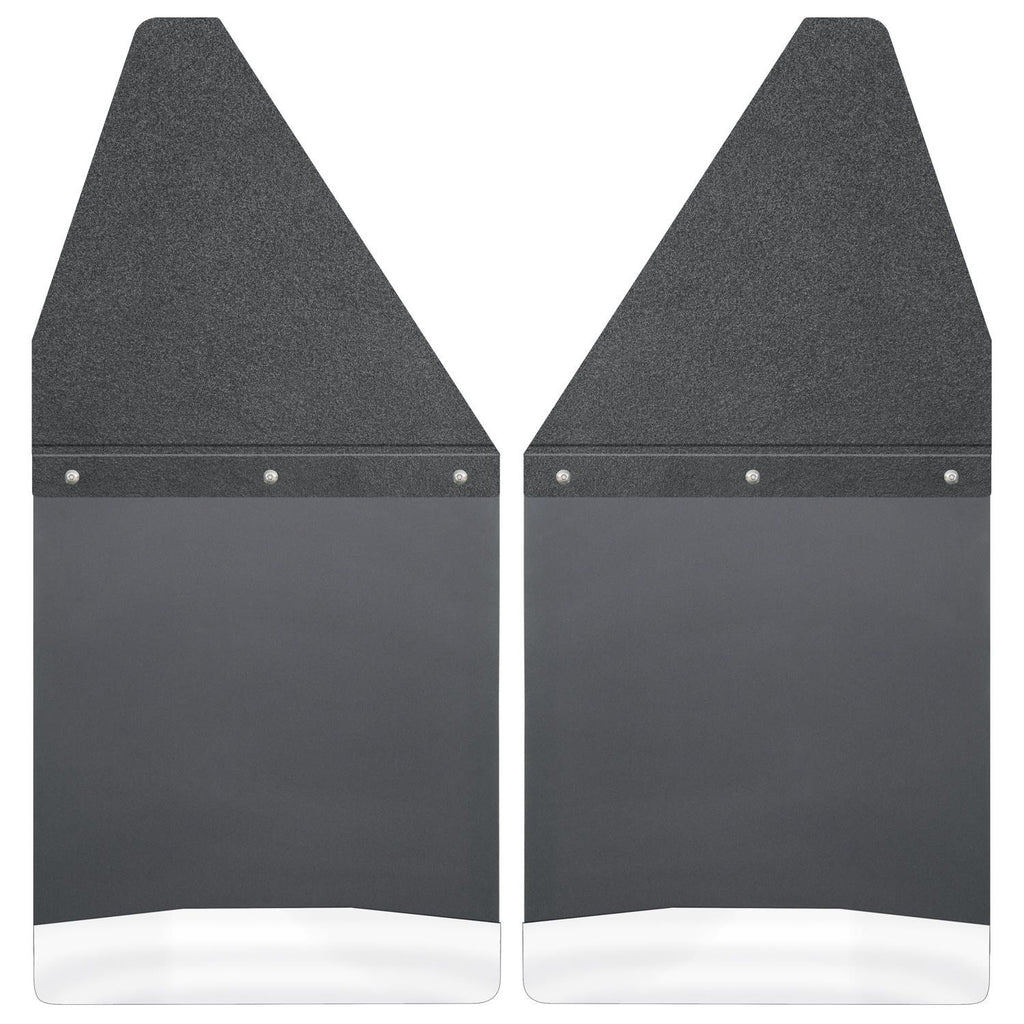 Kick Back Mud Flaps 12" Wide - Black Top and Stainless Steel Weight