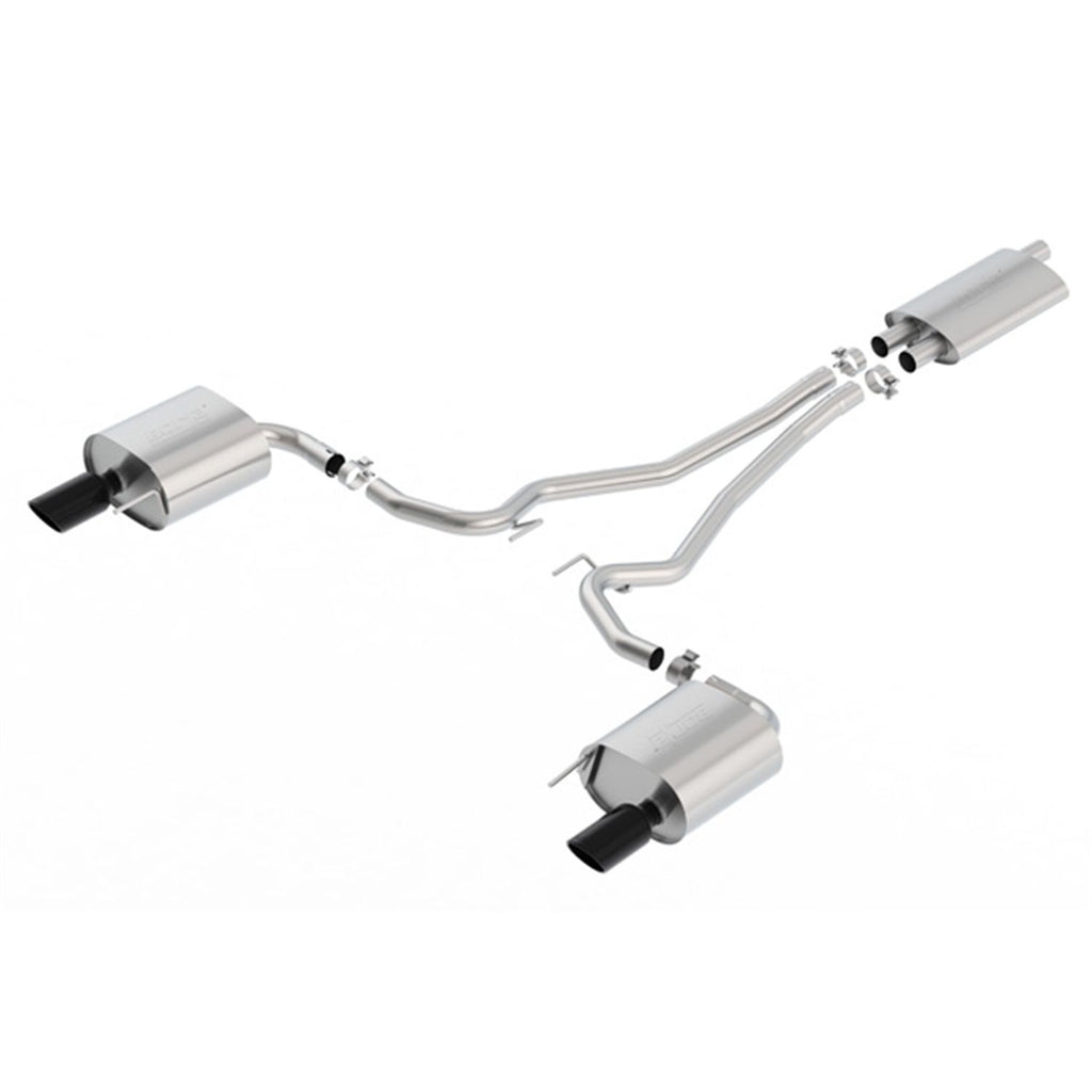 Borla 1014039BC | Borla Touring Cat-Back  Exhaust System for 2015-2017 Ford Mustang 2.3L 4 Cyl. EcoBoost, Automatic and Manual Transmission. Rear Wheel Drive 2-Door, EC-Type Approved.