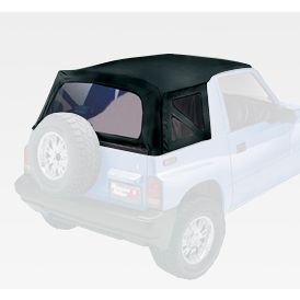XHD Soft Top Black Denim Clear Windows; 95-98 Suzuki Sidekicks