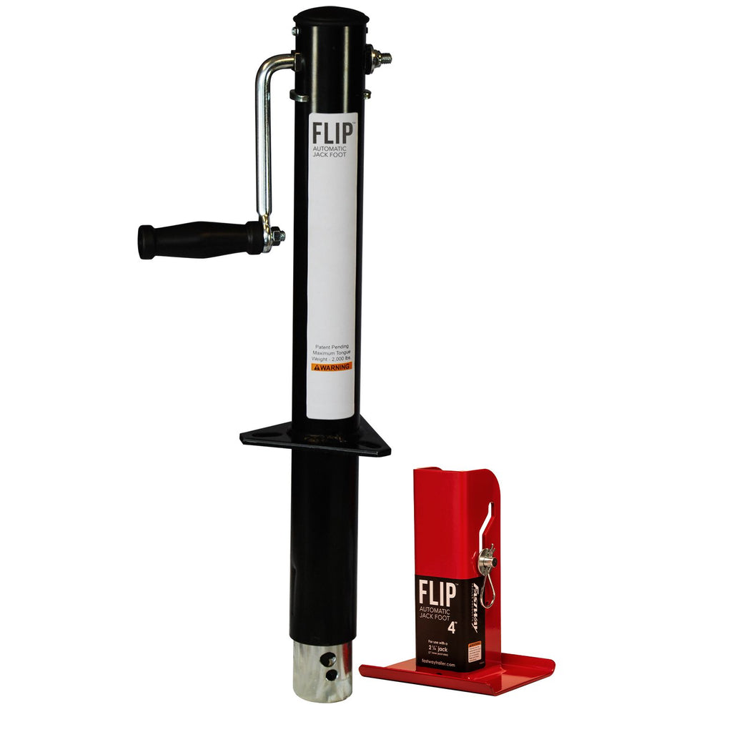 Fastway 2.25'' Side-wind A-frame jack w/ 6'' Flip automatic jack foot.