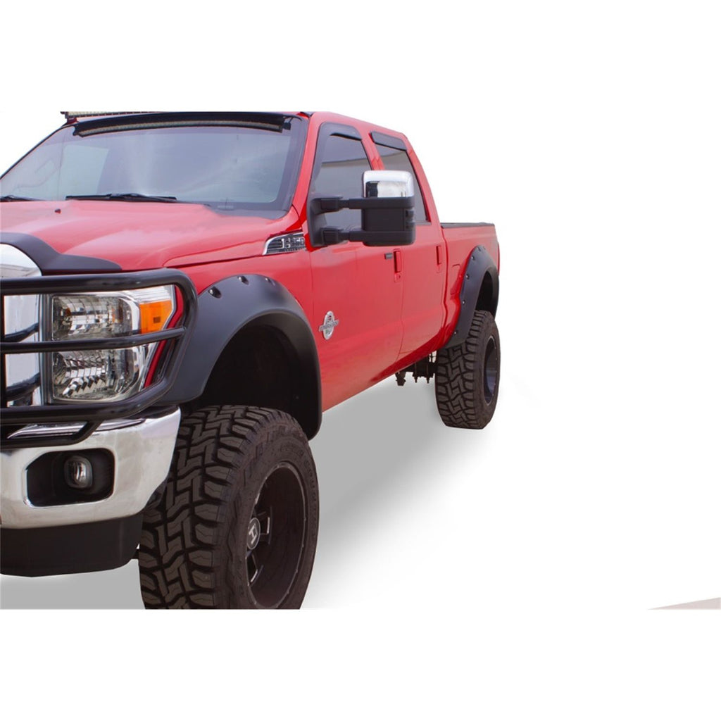 Bushwacker 20101-02 Black Cutout Style Smooth Finish Front Fender Flares for 2011-2016 Ford F-250 to F-450 Super Duty