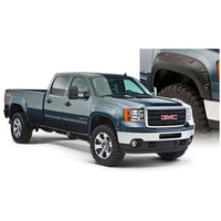Bushwacker 40943-02 Black Boss Pocket/Rivet Style Smooth Finish 4-Piece Fender Flare Set for 2007-2010 GMC Sierra 2500 HD/3500 HD (Excludes Dually)