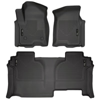 Husky Liners 94031 | Husky Liners Front & 2nd Seat Floor Liners; Front & 2nd Seat Floor Liners, Fits 19-C SILVERADO/SIERRA 1500 DOUBLE CAB FRONT & 2ND SEAT FLOOR LINERS WEATHERBEATER SERIES BLACK