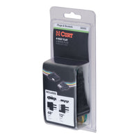 4-Way Flat Connector Plug & Socket with 12" & 48" Wires (Packaged)