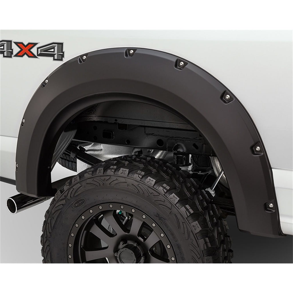 Bushwacker 20111-02 Black Max Coverage Pocket/Rivet Style Front Fender Flare for 2018-2020 Ford F-150