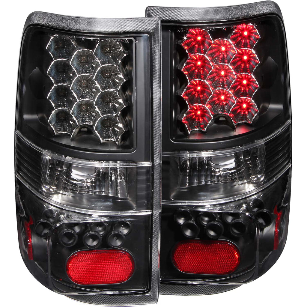 ANZO USA-311024 | Tail Light Assembly; LED; Clear Lens; Black Housing;Pair